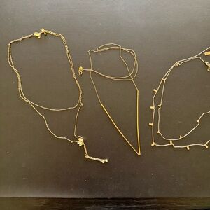 Kate Spade Gold Tone TwoStrand Necklace plus Three Additional Layering Necklaces